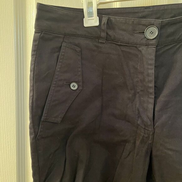 Robert Rodriguez Black Ruched Stretch Cotton Pants Slim Fit Women's Size 10 - Picture 5 of 16